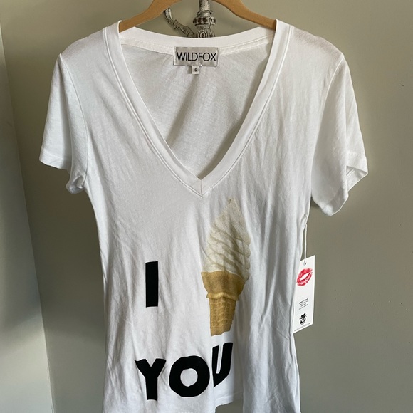 ❌SOLD❌NWT Wildfox Sweet Love Vneck Top Tee - Picture 4 of 5